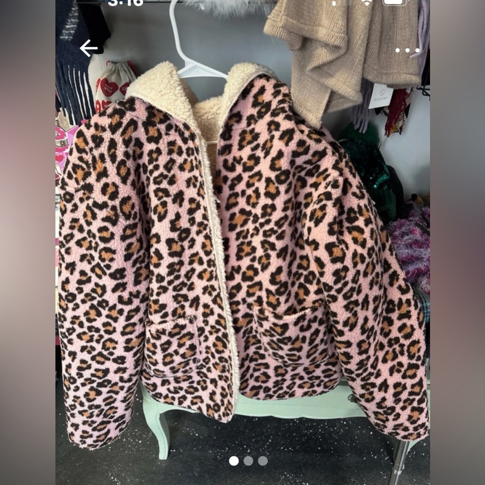 Leopard Print Faux Fur Jacket